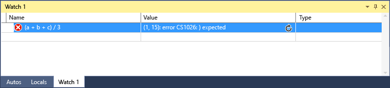 WatchExpressionError WatchExpressionError