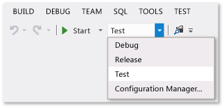 BuildWalk_StandardToolbarSolutionCongfig Solution Configuration option Standard Toolbar