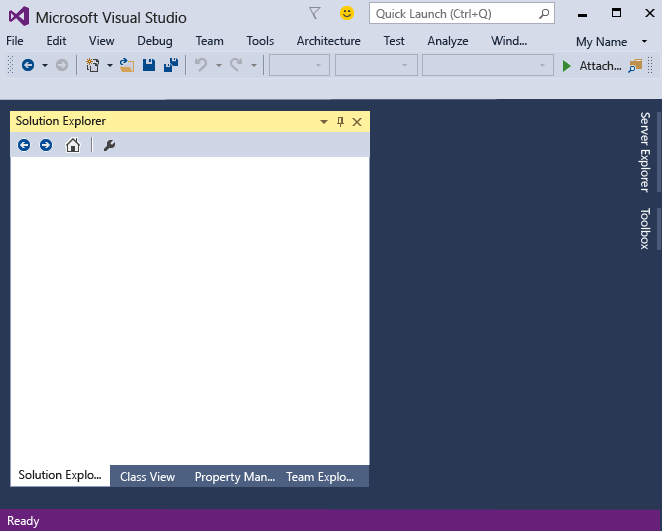 C++IDE_DefaultEnvironmentLayout IDE with Visual C++ settings applied