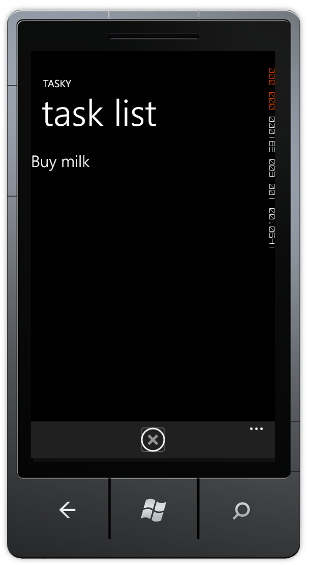The Windows Phone app uses the standard layout, populating the app bar at the bottom of the screen instead of a nav bar at the top