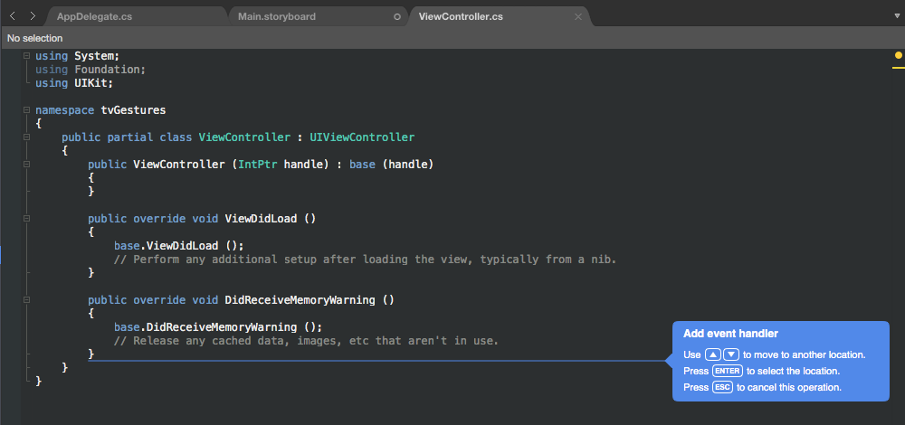 Placing a new Action in code