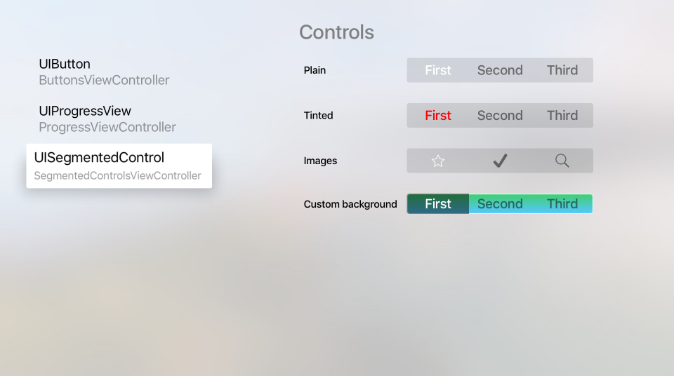 Sample segment controls
