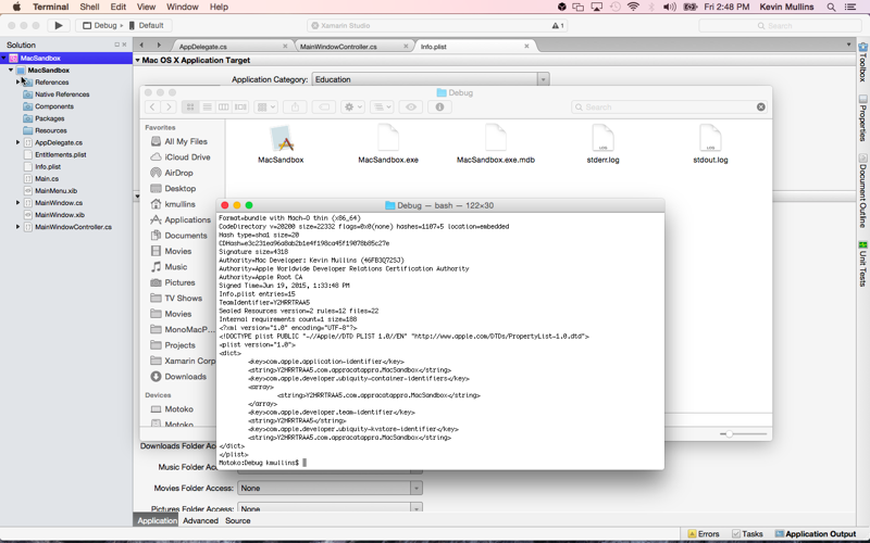 Checking the app on the command line Checking the app on the command line