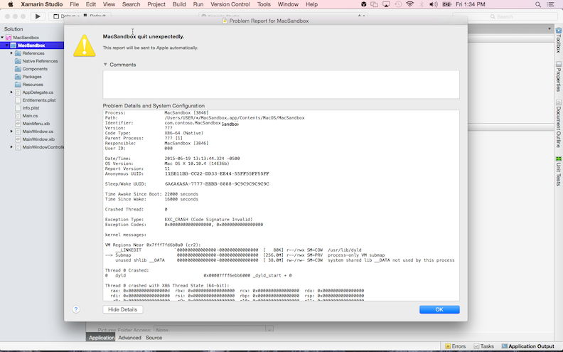 An example provisioning issue dialog An example provisioning issue dialog