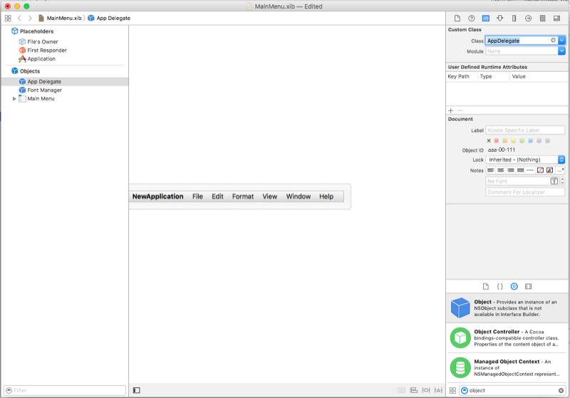 Selecting the App Delegate Selecting the App Delegate
