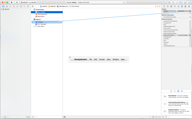 Connecting the App Delegate Connecting the App Delegate
