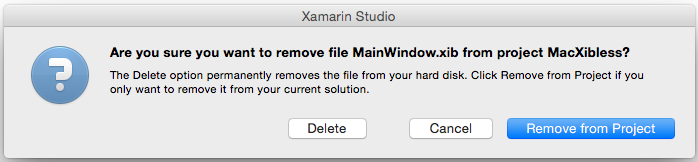 Confirming the deletion Confirming the deletion