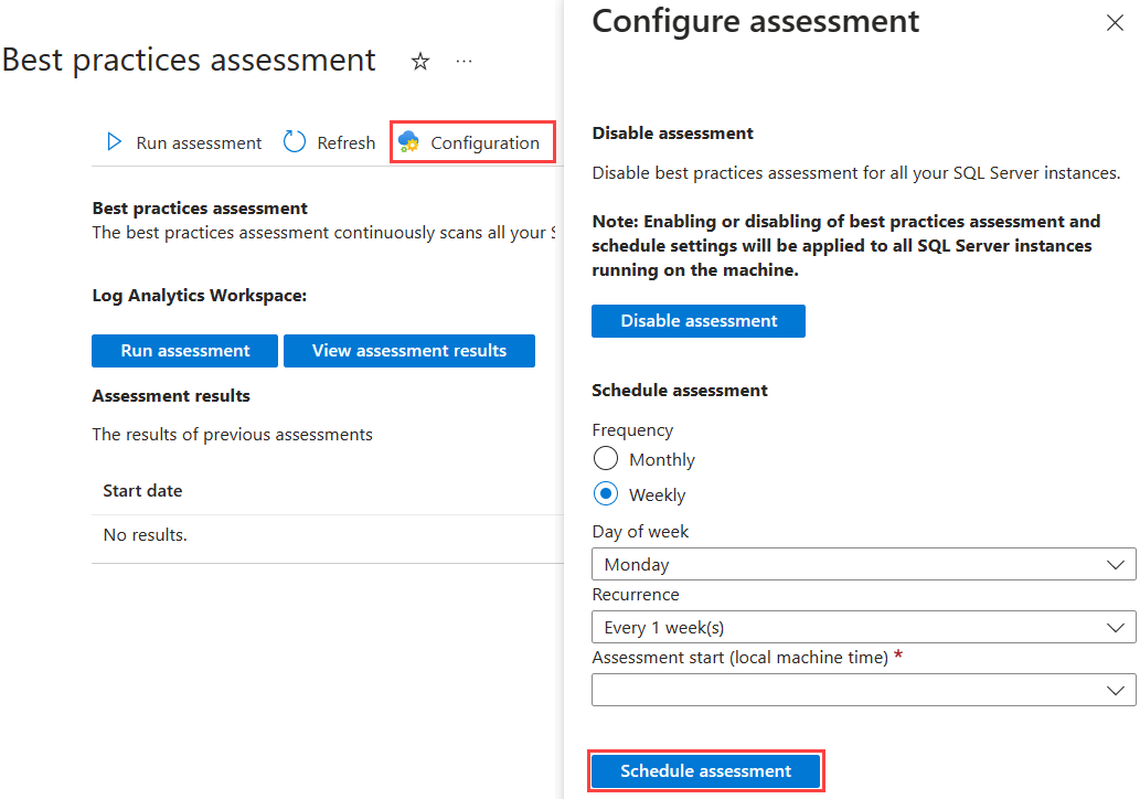 Screen shot showing configuration control and schedule control. 