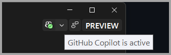 Screenshot of active Copilot status.