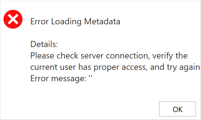 Screenshot of the Add-in error message.
