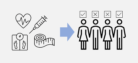 Illustration of medical diagnostic features predicting diabetes.