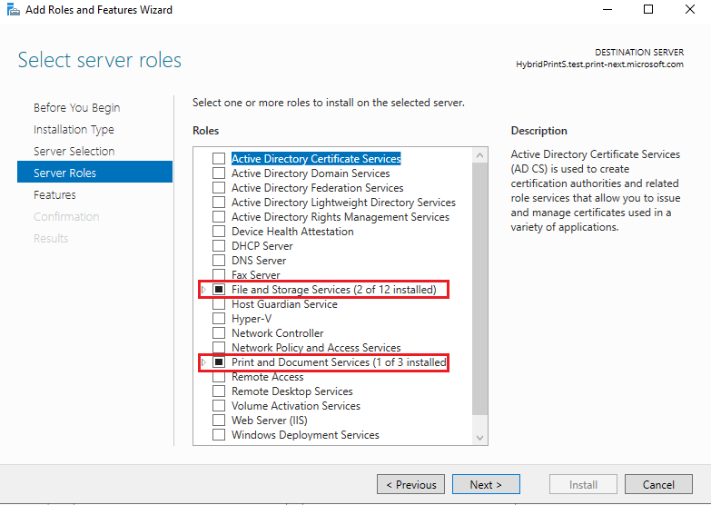 Print Server Roles