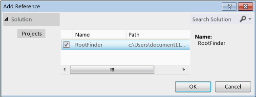 C++ project properties | Add New Reference