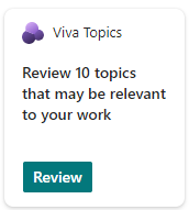 Screenshot Viva Topics Contribute card.