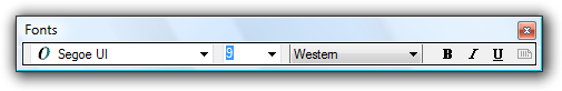 screen shot of a fonts dialog box