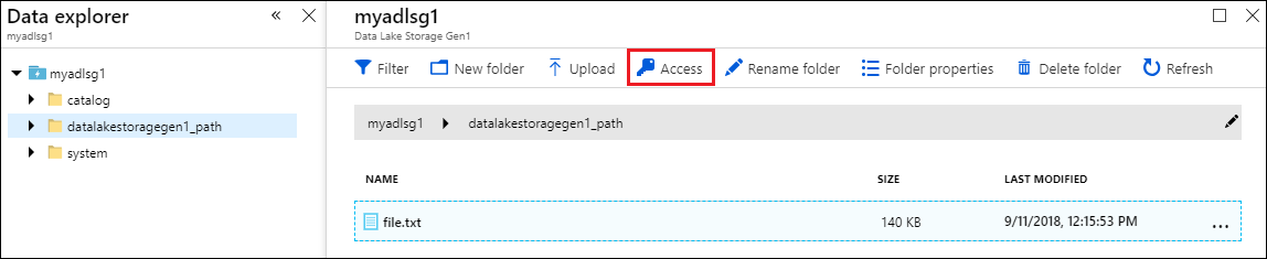 Set ACLs on Data Lake Storage Gen1 file system Set ACLs on Data Lake Storage Gen1 file system