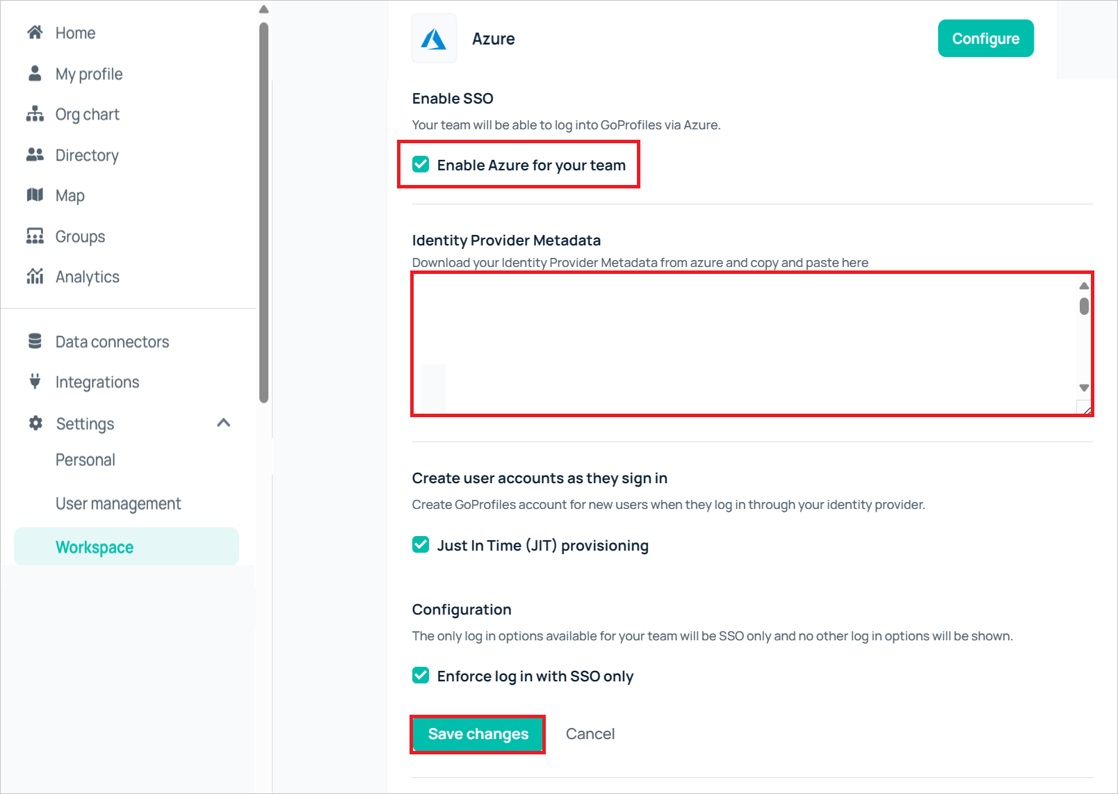 Configuration Screenshot shows the Configuration.