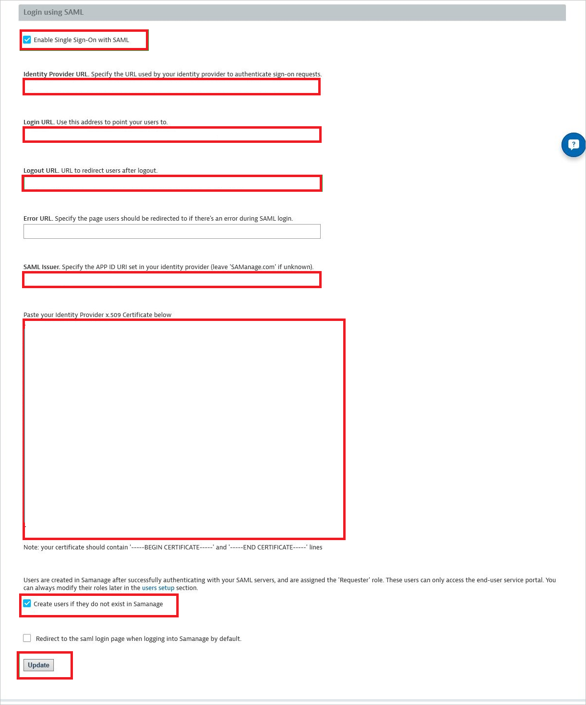 Login using SAML Login using SAML