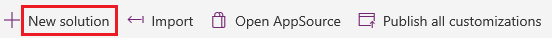 New-solution option in the banner New-solution option in the banner.