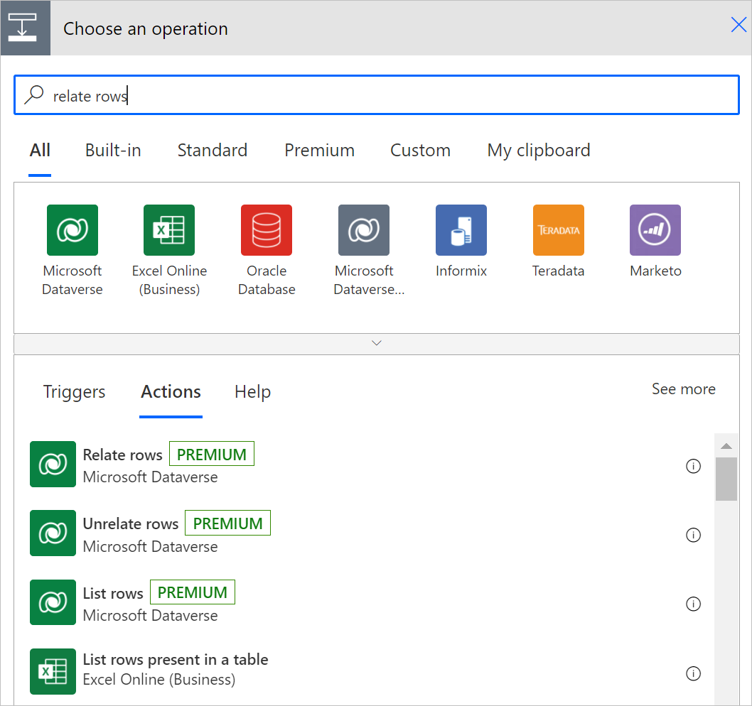 Filter to relate rows actions Filter to relate rows actions.