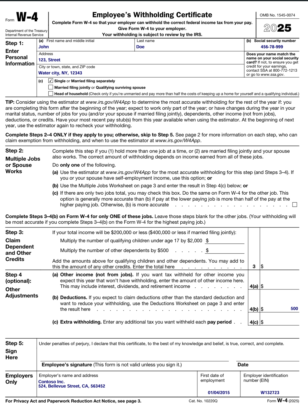 Scan of a sample W2 form.