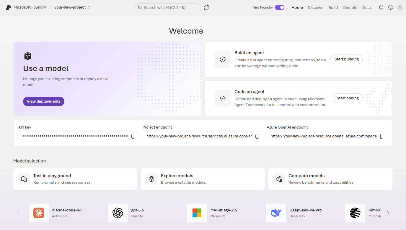 Screenshot of the new Foundry homepage.