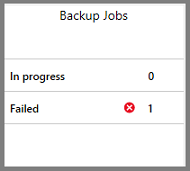 Screenshot that shows the Backup Jobs tile.