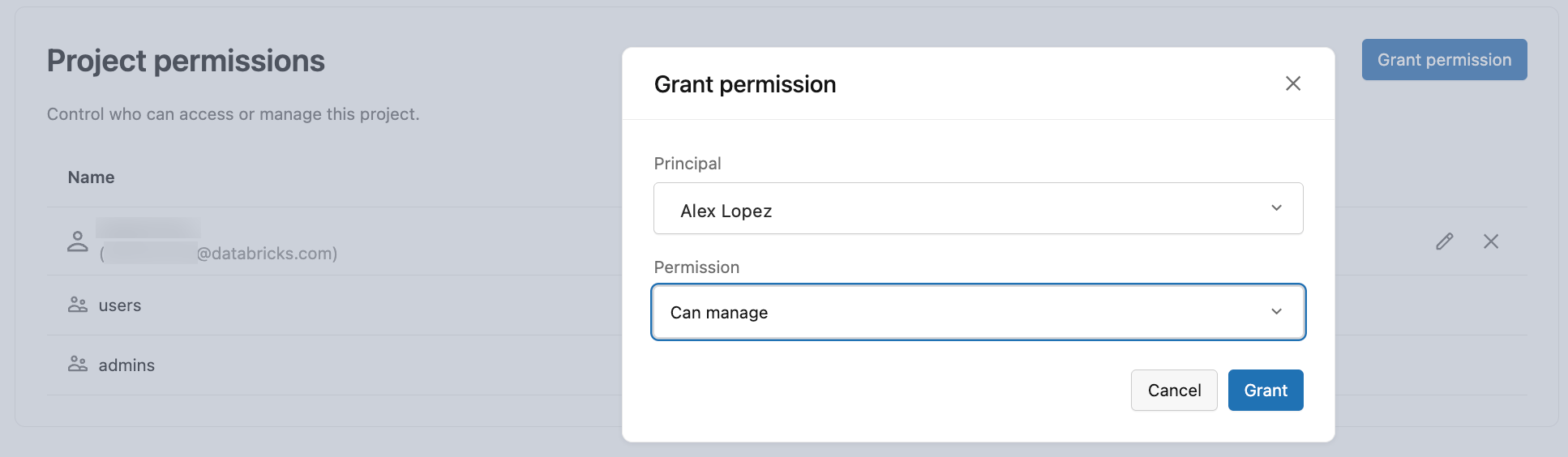 Grant CAN MANAGE permission