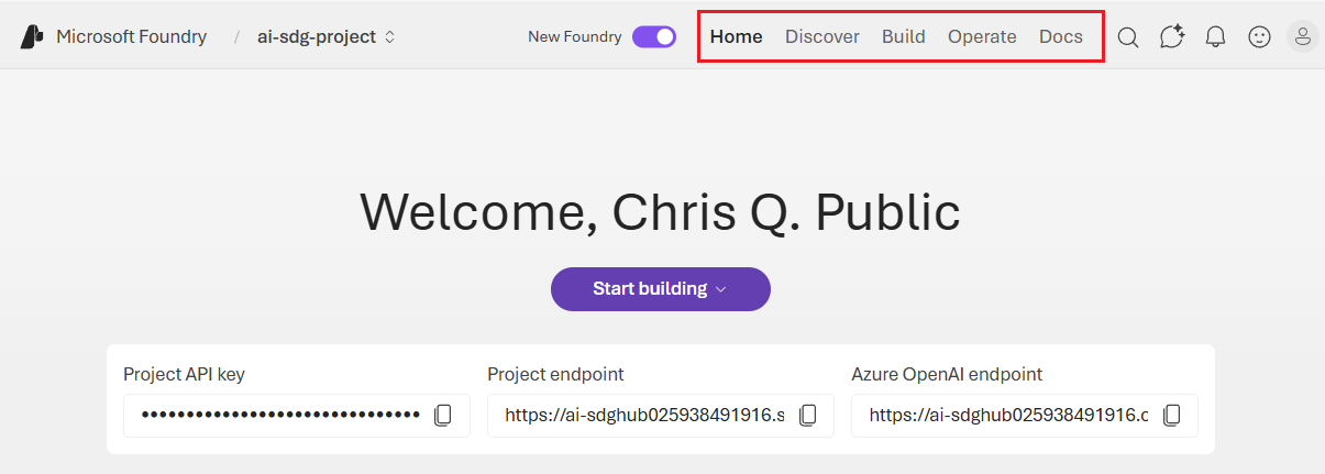 Screenshot of home page of the current Foundry portal.