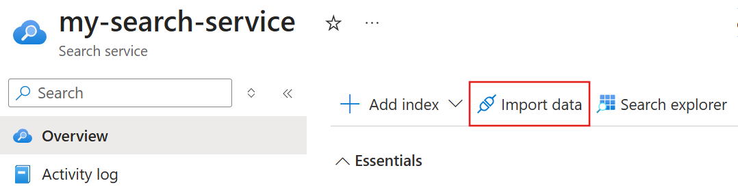 Screenshot that shows the Import data wizard.