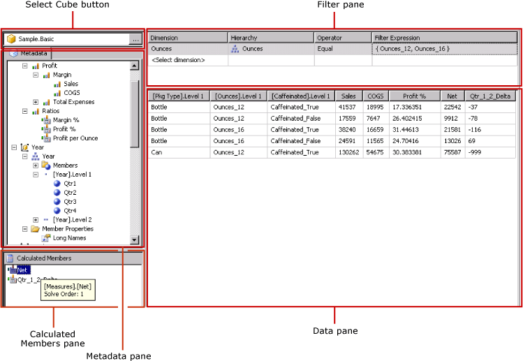 Query Designer for Hyperion Essbase data source Query Designer for Hyperion Essbase data source