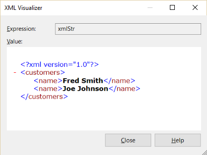 XML String Visualizer Screenshot of XML String Visualizer.