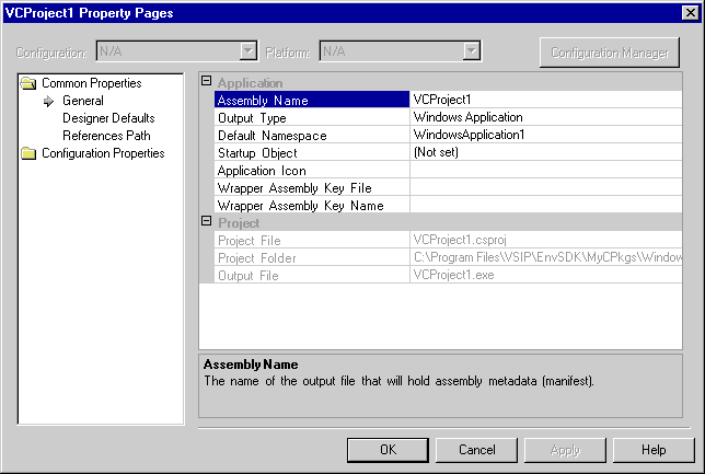 vsVCPropPages VC Property Pages