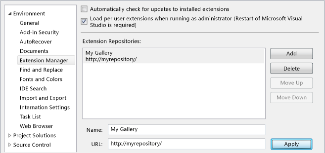 EM_AddDialog Extension Manager Add Dialog