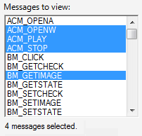 screen shot of list box with four items selected