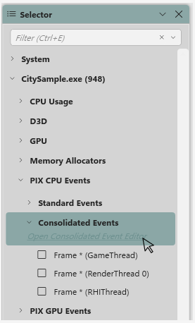 Accessing the Consolidated Events Edtior