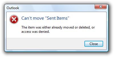 screen shot of message stating two causes
