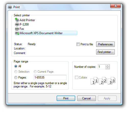 screen shot of dialog box with apply button