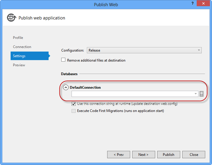Connection string pointing to SQL Database Connection string pointing to SQL Database