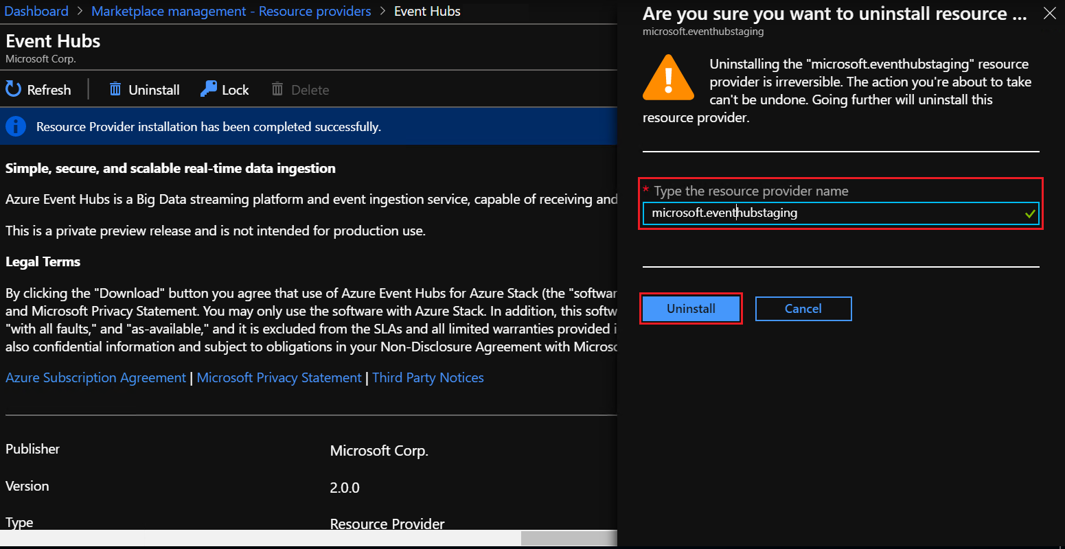 Remove event hubs 3