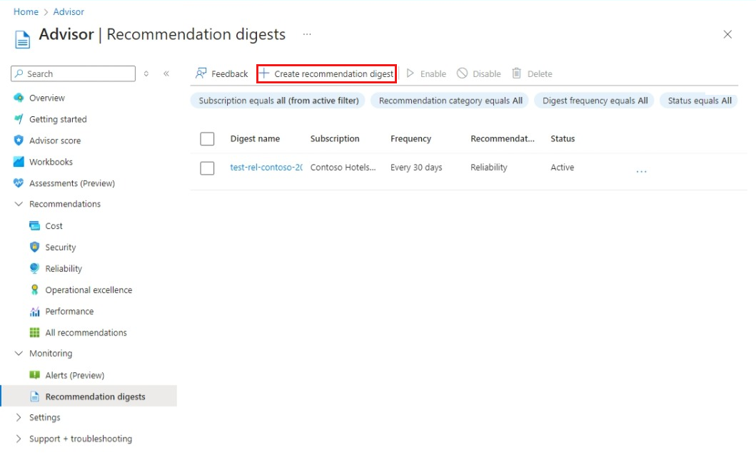 Screenshot of New recommendation digest.