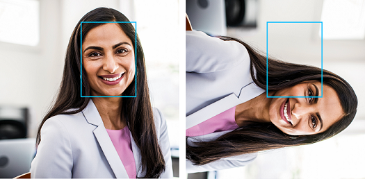 Two face images with and without rotation