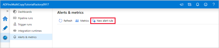 Screenshot of New Alert Rule button.