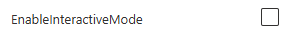 Screenshot that shows how to enable interactive mode.