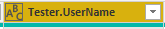 Screenshot of Power BI expanded Tester column.