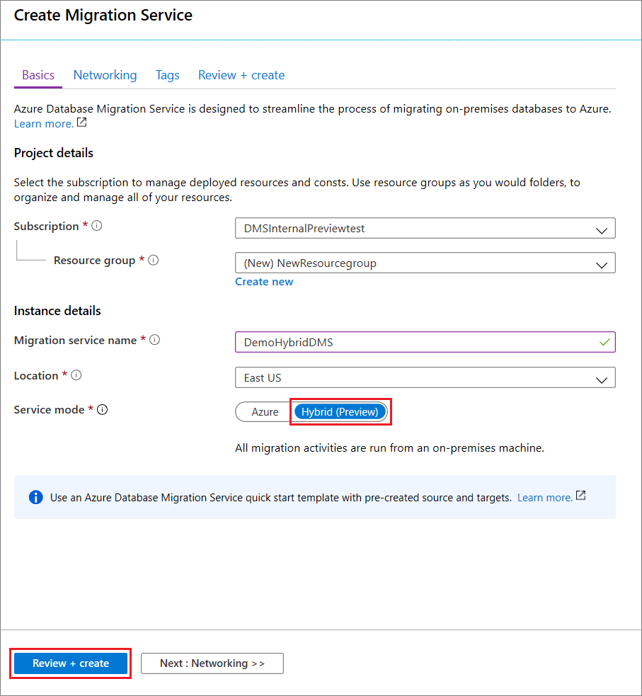 Create migration service - basics