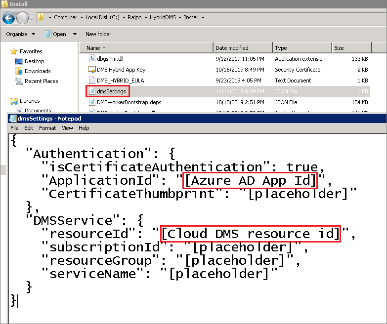 Azure Database Migration Service hybrid worker settings