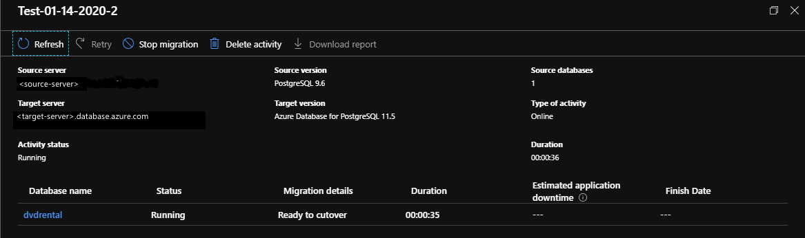 Monitor migration process