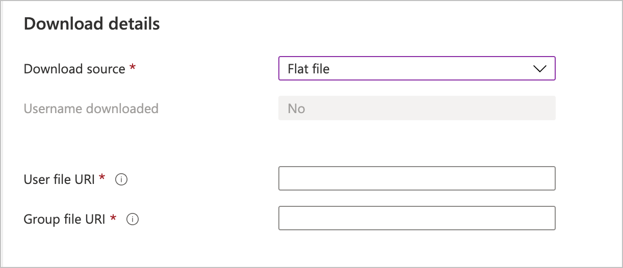 screenshot of Download details section for a flat file download