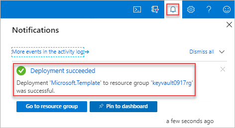 ARM template, Key Vault integration, deploy portal notification